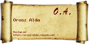 Orosz Alda névjegykártya